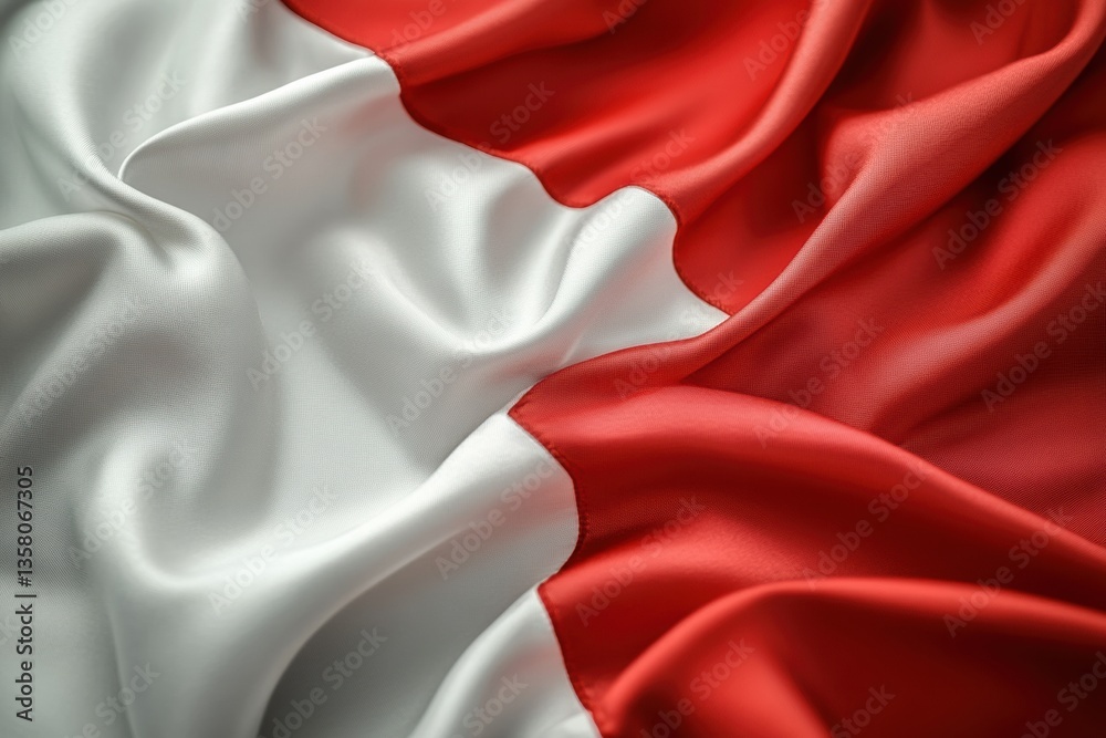 Aufkleber National flag waving in the wind with soft lighting showcasing high-detail fabric texture and minimalistic background Generative AI