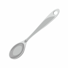 Vector illustration of a metal serving spoon, Vector Image