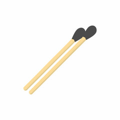Naklejka premium Pair of Wooden Matches Illustration, Vector Image