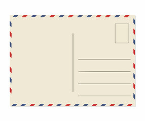 Blank Airmail Postcard Template, Vector Image