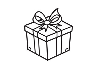 Gift box silhouette vector