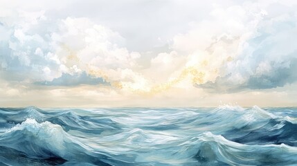 a watercolor painting of waves on a white background png and psd files