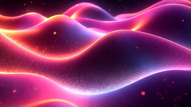 Abstract waves of vibrant colors undulate in a digital landscape, creating a mesmerizing visual experience