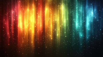 Abstract rainbow light streaks, digital art