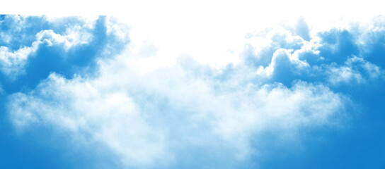 Fototapeta premium Blue smoke isolated on transparent white background 