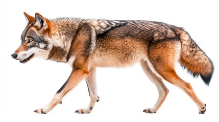 Fototapeta premium Majestic Red Wolf in Profile: A Stunning Wildlife Image