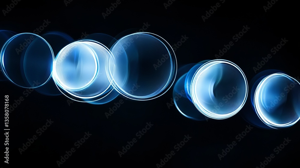 Poster abstract light circles create a mesmerizing pattern in a dark background during a creative art sessi