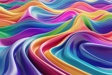 Obraz premium Vibrant Abstract Rainbow Wave Design with Smooth Dynamic Flow