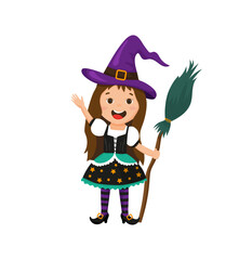 Halloween Witch Girl Illustration