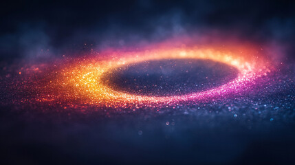 Large digital funnel in rainbow colors representing big data technology and information processing. Abstract concept of data collection, analysis, and transformation into insights