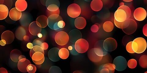 Colorful abstract lights create a vibrant atmosphere with blurred circles and contrasting hues