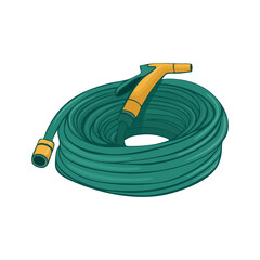 Green Garden Hose with Nozzle