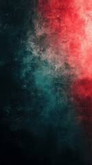 Obraz premium black and red blurred background with rough grunge grain texture, accented by a dark green glowing gradient and noise effect. Minimalistic bright light tone with empty caption space for modern design