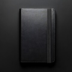 검정 하드커버 노트의 평면 촬영, AI 생성