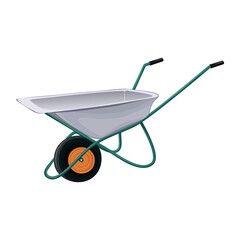 Metal Garden Wheelbarrow with Green Handles