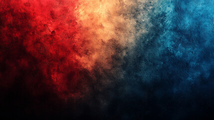 Obraz premium black and red blurred background with rough grunge grain texture, accented by a dark green glowing gradient and noise effect. Minimalistic bright light tone with empty caption space for modern design