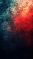 Obraz premium black and red blurred background with rough grunge grain texture, accented by a dark green glowing gradient and noise effect. Minimalistic bright light tone with empty caption space for modern design