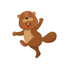 Happy Cartoon Beaver