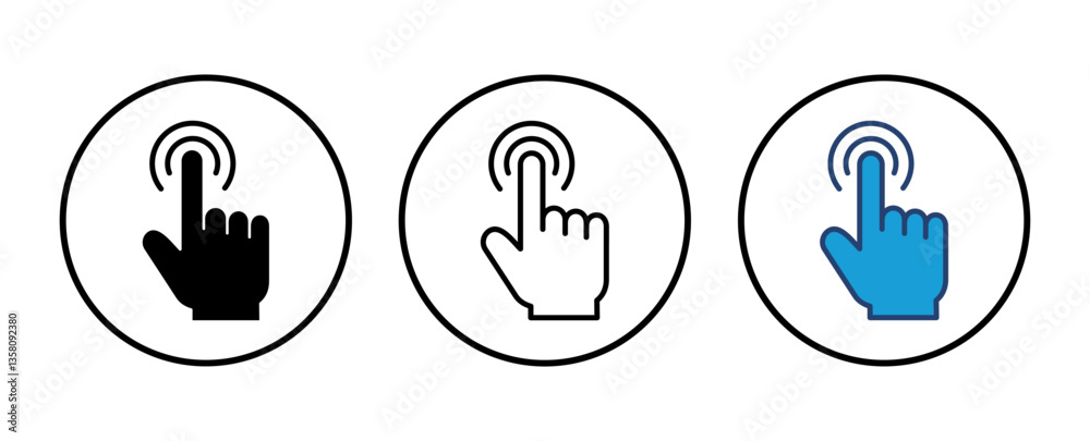 Poster hand click icon vector. pointer icon vector. hand cursor icon vector