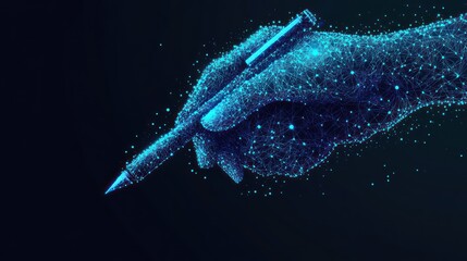 Digital Hand Writing Pen Dark Background