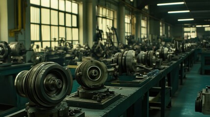 Fototapeta premium Industrial Factory Machinery Metalworking Equipment Workshop