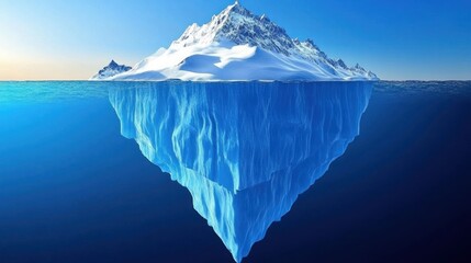 Majestic Iceberg Partially Submerged in Ocean Water