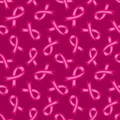 Breast cancer month seamless pink ribbon day mammogram pattern for medical accessories and medicine textiles