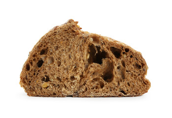 Piece of fresh bread isolated on white