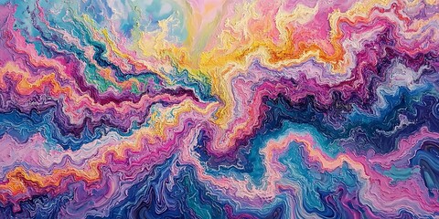 Abstract flowing colorful textures create an artistic visualization of emotion