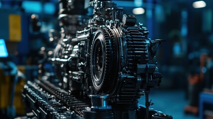 Fototapeta premium Detailed Closeup Of A Complex Engine Gear System