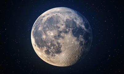 Obraz premium A large, round moon in the night sky