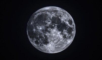 Fototapeta premium A large, full moon is the main focus of this image
