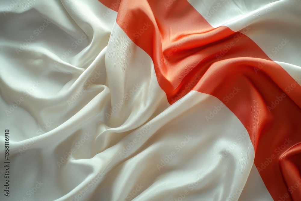 Poster national flag waving in the wind with soft natural lighting and elegant fabric texture showcasing po