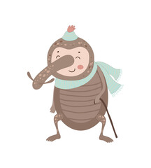 Cartoon Weevil with Cane