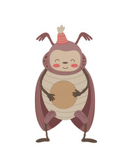 Happy Cartoon Beetle