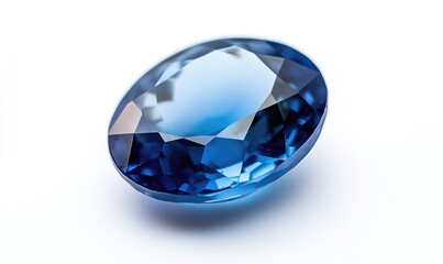 A blue diamond is sitting on a white background