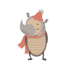 Cozy Cartoon Rhinoceros Beetle