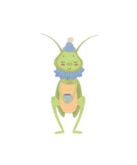 Cute Cartoon Grasshopper