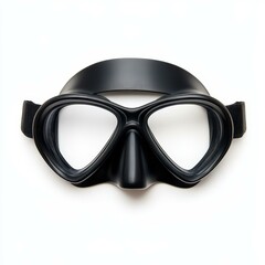 A sleek dive mask isolated on a white background, perfect for underwater adventures and clear visibility.