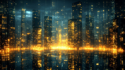 Fototapeta premium Futuristic luxurious black and neon red background with metallic reflections, symbolizing chaos, technology, innovation, sleek design, dynamic energy, and modern aesthetics