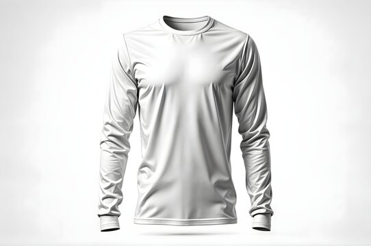 White long sleeve shirt on white background