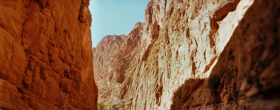 Panoramic low angle view of mountain range, Boumalne Dades, Dades Gorge, Morocco.