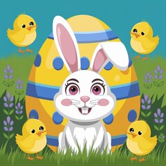 easter bunny and eggs