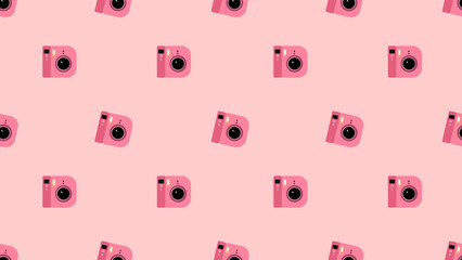 Camera seamless pattern background. Camera illustration pattern. Camera background. Perfect for fabrics, textile, wallpaper, and decor