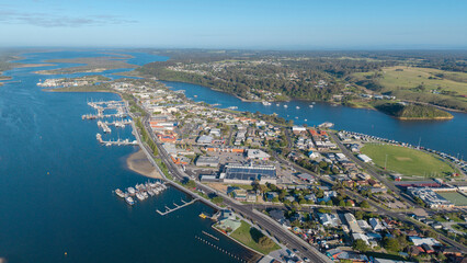The Victorian town of  lakes Entrance and the Gippsland lakes.