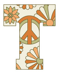 Groovy Letter T Vector