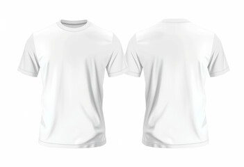 Mockup featuring a plain white cotton t shirt displayed front and back, ideal for showcasing custom designs and branding options.