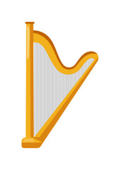 Vector illustration of a gold harp.