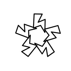 Abstract vector isolated ornament islamic geometry decorative contour lines