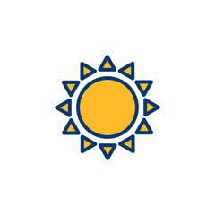 Sun icon vector isolated on white background. Sun vector icon